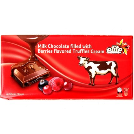 Milk Chocolate Bar with Berry Flavored Truffle Cream Filling - Elite