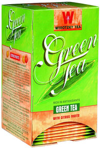 Wissotzky Green Tea with Citrus Fruits - Box of 20 Bags