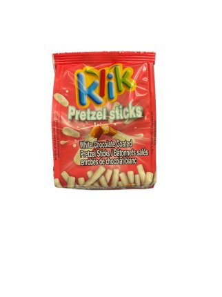 White Chocolate Coated Pretzel Sticks - Klik Cereal